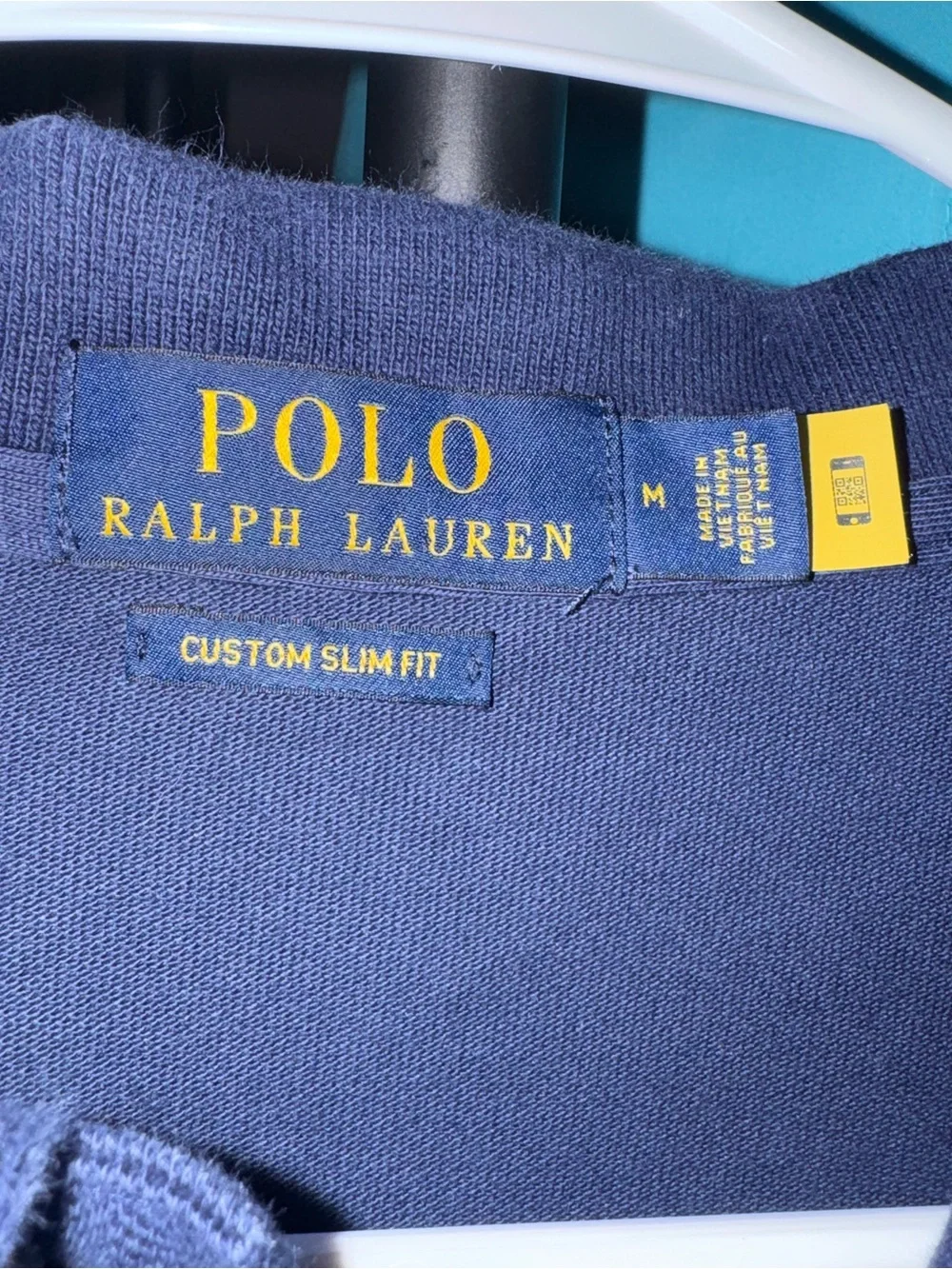 Polo Ralph Lauren Big Pony Custom Slim Fit Polo Shirt Men’s Medium Navy Yellow